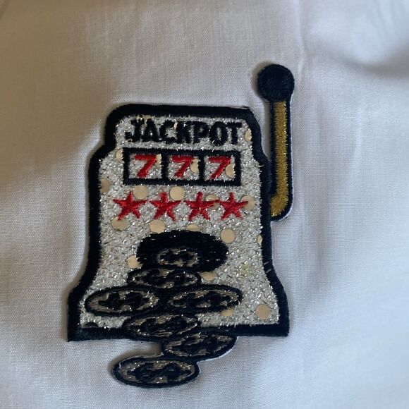 Get Lucky White Casino Cool Shirt 3/4 Length sleeve size Large - Picture 5 of 8